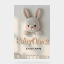 Personalised Baby Name Wall Art – Cute Animal Nurs