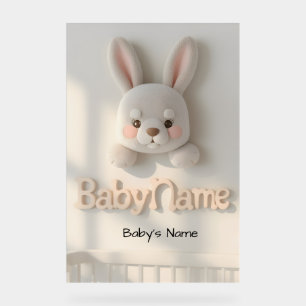 Personalised Baby Name Wall Art – Cute Animal Nurs Acrylic Sign