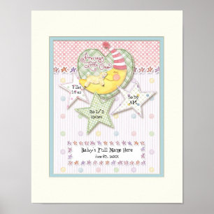 Personalised Baby Name Wall Nursery Art for Girl Poster