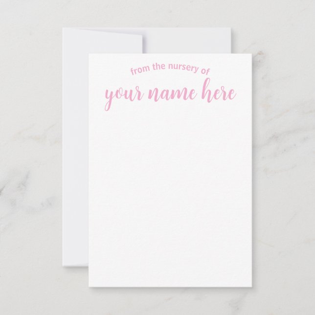 Personalised Baby Nursery Notecards (Front)