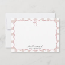 Personalised Baby Nursery Pink Border Notecard
