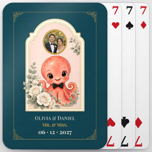 Personalised Baby Octopus Wedding Favour Photo Playing Cards