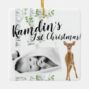 Personalised Baby Ornament Deer Doe Buck Woodland