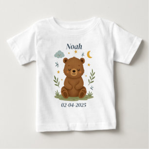  Personalised Baby Outfit – Custom Bear Design T-Shirt