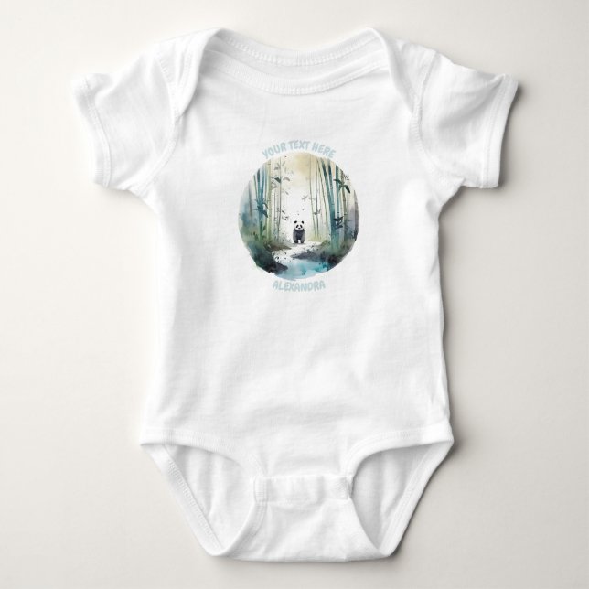 Personalised Baby Panda bodysuit (Front)