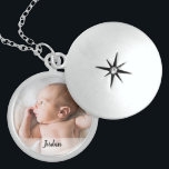 Personalised Baby Photo and Name Locket Necklace<br><div class="desc">Perfect for the new mother,  customise this locket with her newborn's photo and name. Simple and memorable for mother's day,  her birthday,  christmas or any day.</div>