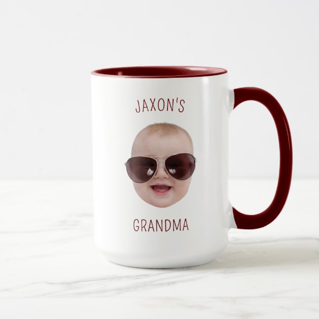 Personalised Baby Photo Baby Face Gift Fathers Day Mug (Right)