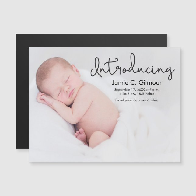 Personalised baby photo birth announcement (Front/Back)
