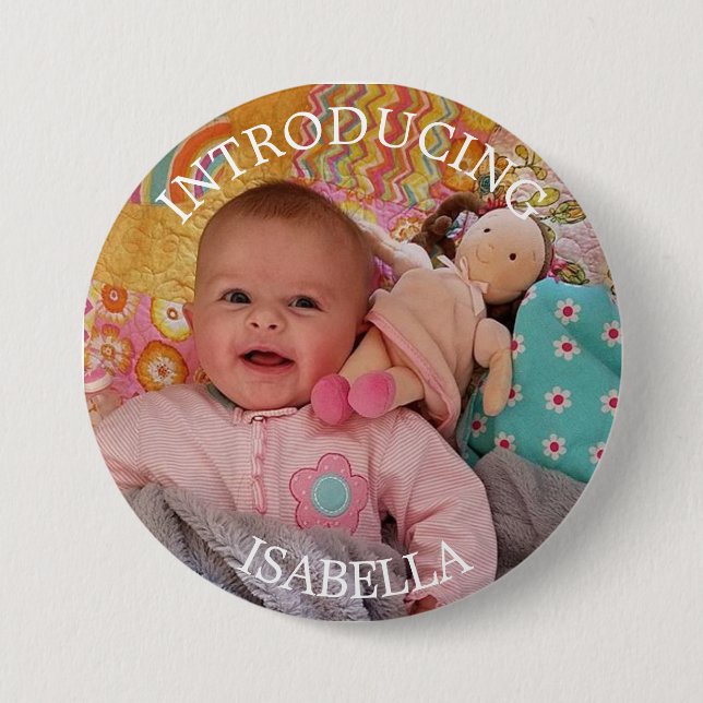 Personalised Baby Photo Button (Front)