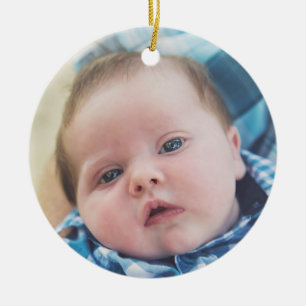 Personalised Baby Photo  Ceramic Tree Decoration