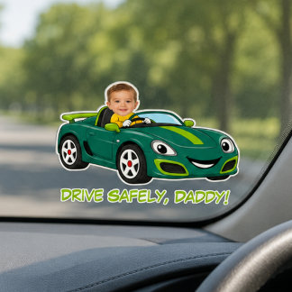 Personalised Baby Photo Drive Safely Daddy Cartoon