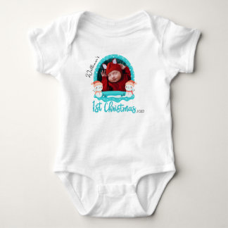 Personalised Baby photo First Christmas, 1st Xmas Bodysuit