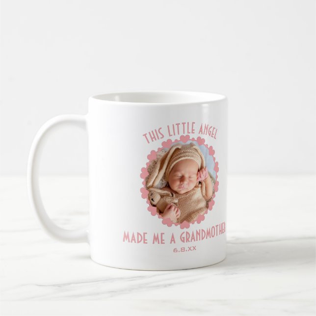 Personalised Baby Photo First Time Grandmother Coffee Mug (Left)