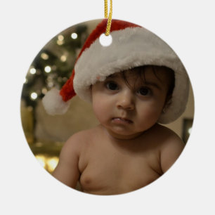Personalised Baby Photo My First Christmas Ceramic Tree Decoration
