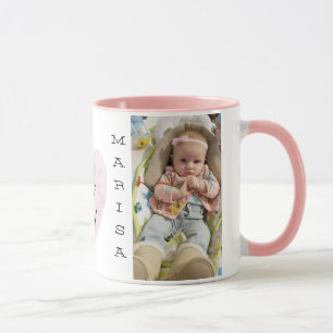 Personalised Baby Photo Pink Handle Coffee Mug