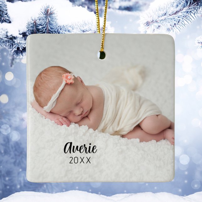 Personalised Baby Photo Portrait 2 Sided Christmas Ceramic Ornament (Personalized Baby Photo Portrait 2 Sided Christmas Ceramic Ornament
)