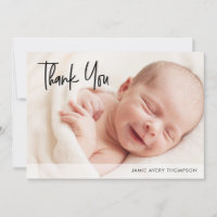 Personalised Baby Photo Shower Gratitude Modern 