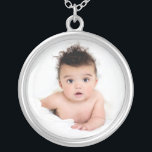 Personalised Baby Photo Template Silver Plated Necklace<br><div class="desc">Add your baby's photo to this necklace for a wonderful personalised gift or treat for yourself. It's a wonderful choice for holidays,  mother's day,  grandparents day,  and other special occasions. Load your selected photo in place of the sample photo shown in the design template.</div>