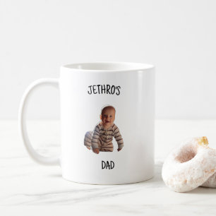 Personalised Baby Photo with Name Dad & Mum Sides Coffee Mug