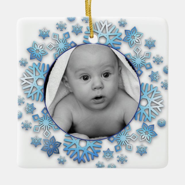 Personalised Baby Photo & Year Christmas Ornament (Front)