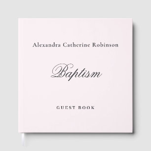 Personalised Baby Pink Elegant Baptism Guest Book