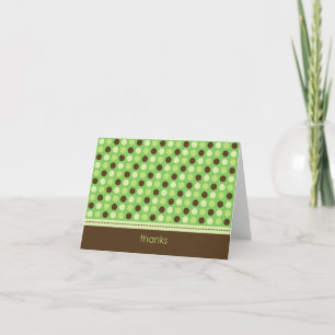 Personalised Baby Polka Dot Thank You Card (lime)