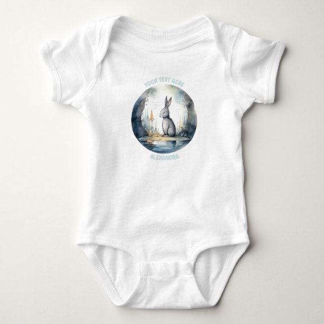 Personalised baby Rabbit bodysuit (Front)