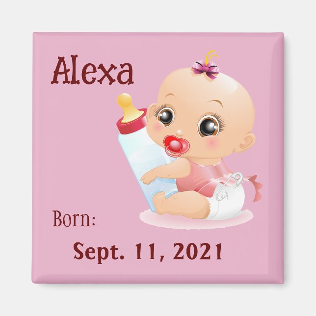 Personalised Baby Refrigerator  Magnet (Front)