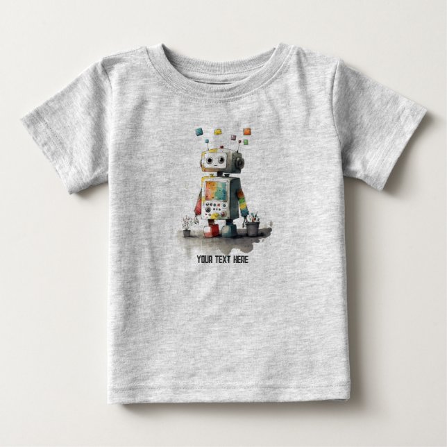 Personalised Baby Robot Tee (Front)