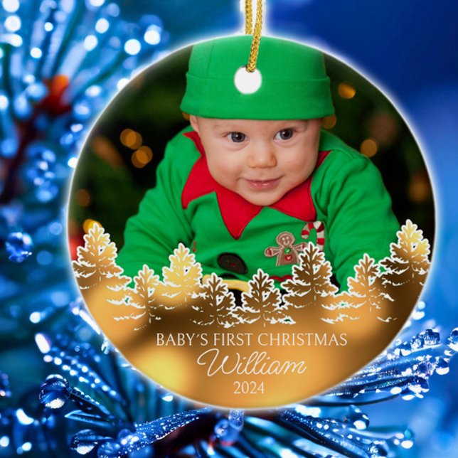 Personalised Baby´s First Christmas Ceramic Tree Decoration (Creator Uploaded)