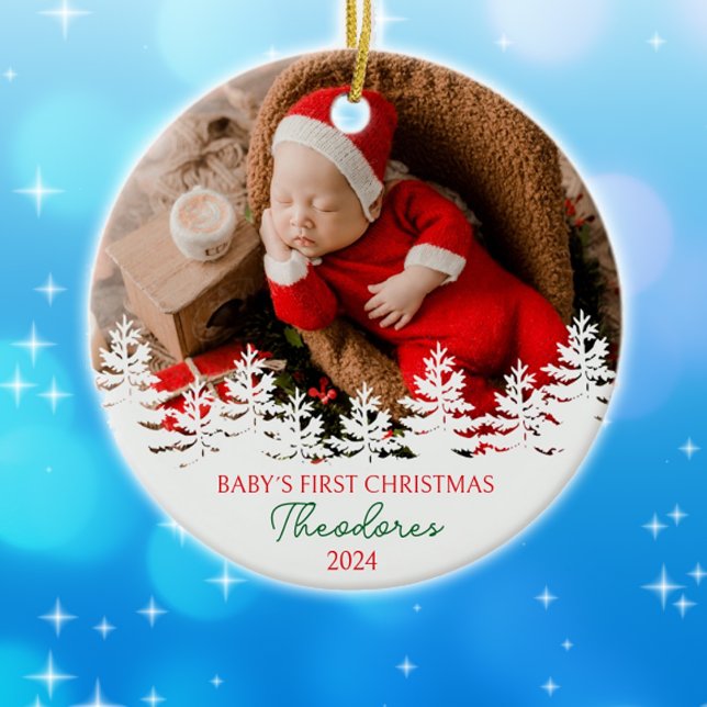 Personalised Baby´s First Christmas  Ceramic Tree Decoration (Creator Uploaded)