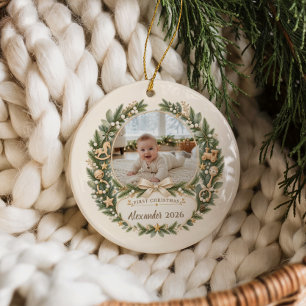 Personalised Baby’s First Christmas Photo Ceramic Tree Decoration