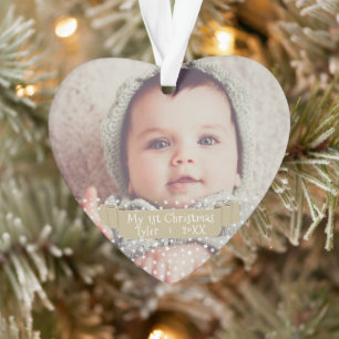 Personalised Baby`s First Christmas Photo Ornament