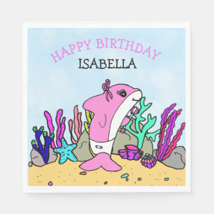Personalised Baby Shark Birthday Napkin