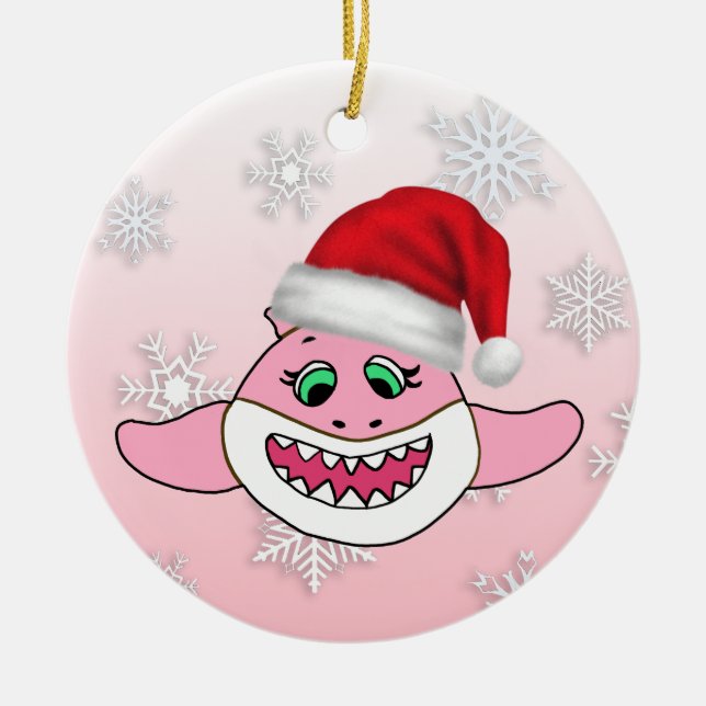 Personalised Baby Shark Family Christmas Ornament (Front)