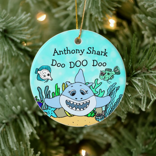 Personalised Baby Shark Family Christmas Ornament (Tree)