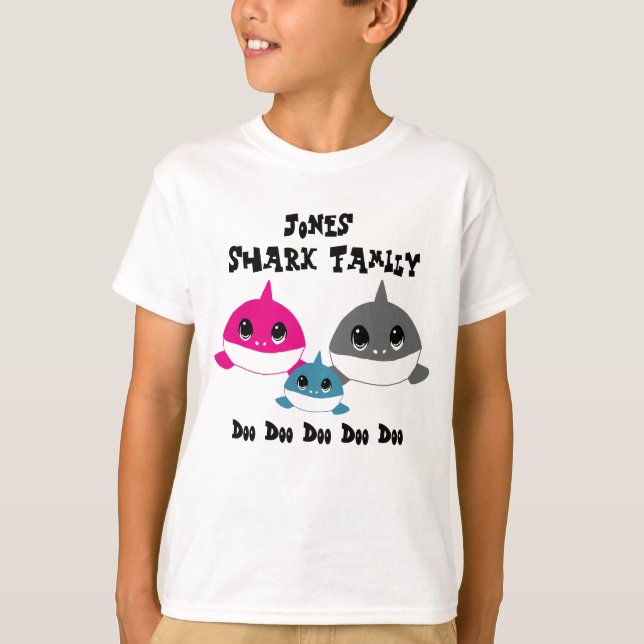 Personalised Baby Shark Family T-Shirt (Front)