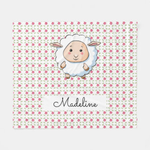 Personalised Baby Sheep Fleece Blanket