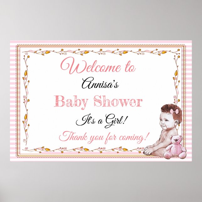 Personalised Baby Shower Banner Poster (Front)