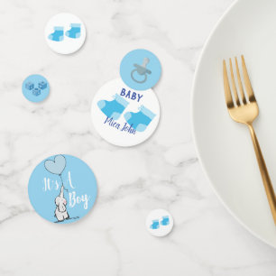Personalised Baby Shower Blue Confetti