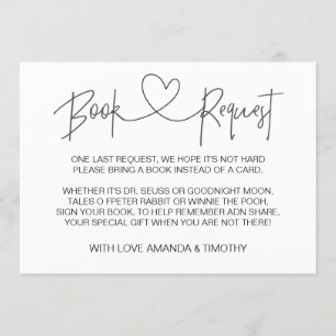 Personalised Baby Shower Book Request Cards