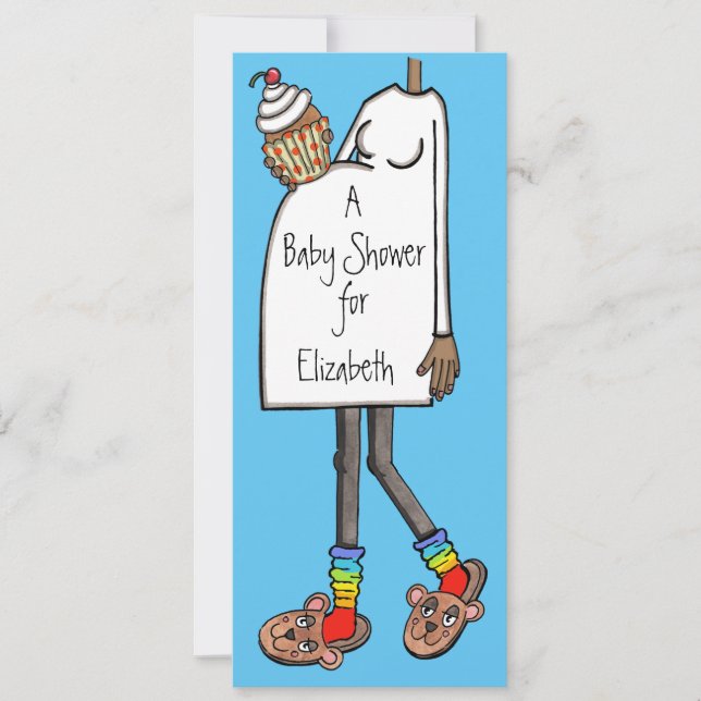 Personalised Baby Shower Dark Skin Tone Invitation (Front)