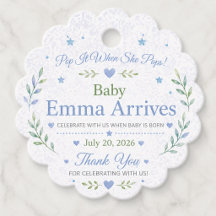 Personalised Baby Shower Favour Tags