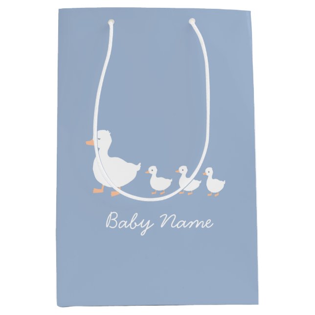 Personalised Baby Shower Gift Bag Blue Duckling (Front)
