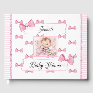 Personalised Baby Shower Guest Book Pink