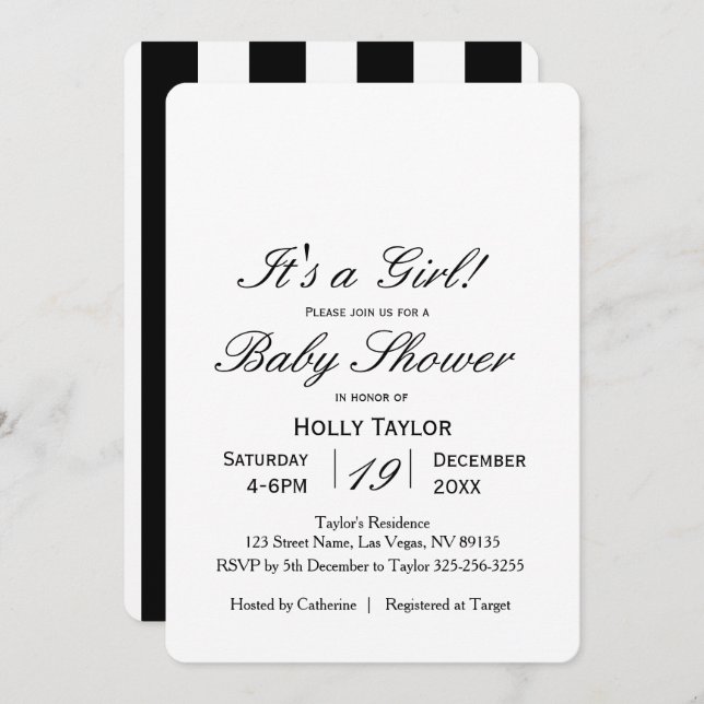 Personalised Baby Shower Invitation (Front/Back)