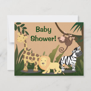 Personalised Baby Shower Invites, Jungle Animals Invitation