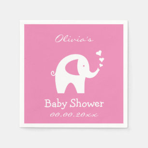 Personalised baby shower napkins with elephant