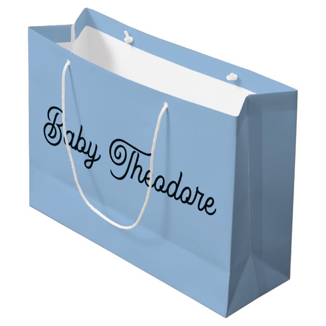Personalised Baby Shower Party Favour Boy Girl Large Gift Bag (Front Angled)