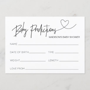 Personalised Baby Shower Prediction Cards